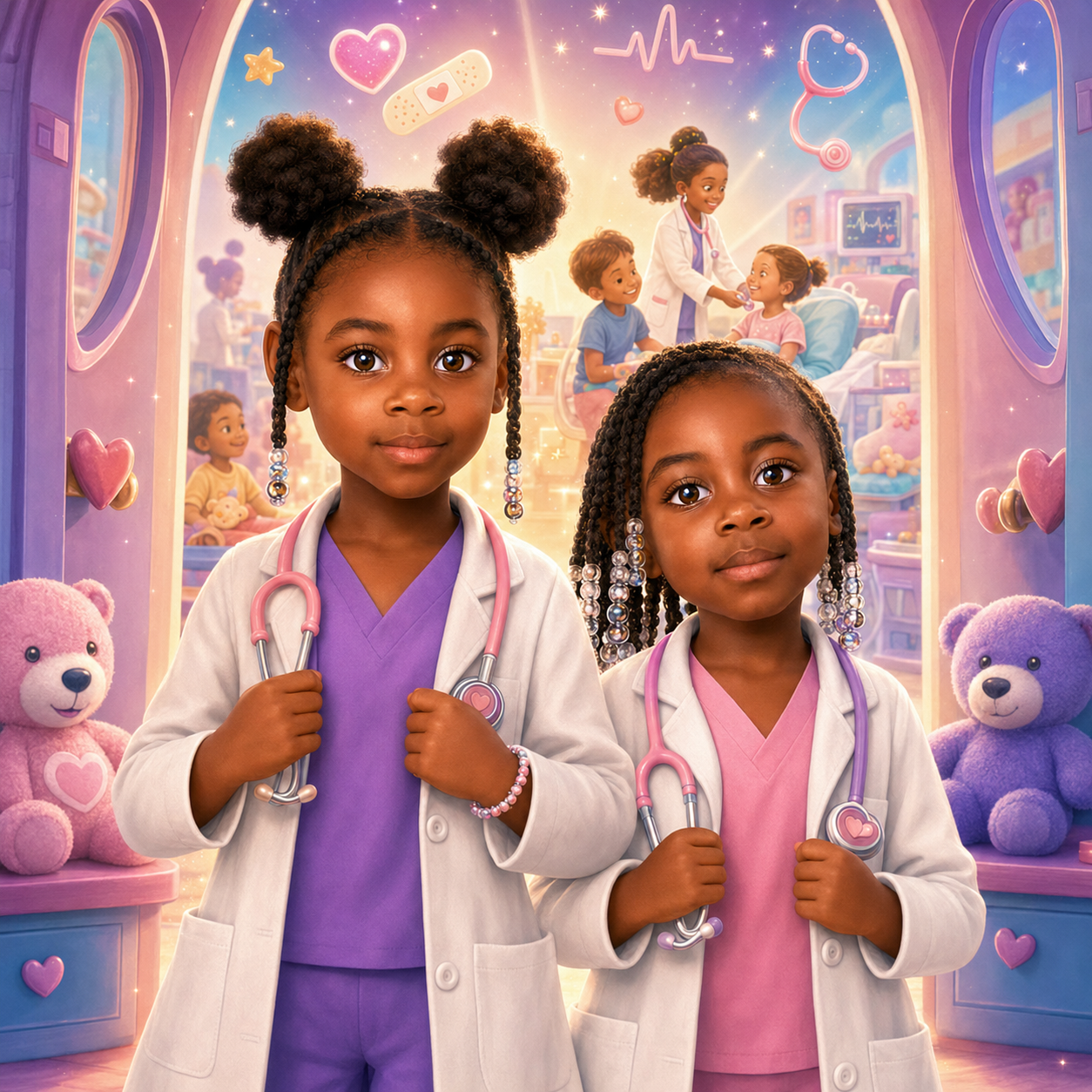 Lily Liz Storybooks - custom illustrated children's storybook featuring the brave Medicine Sisters as young doctors